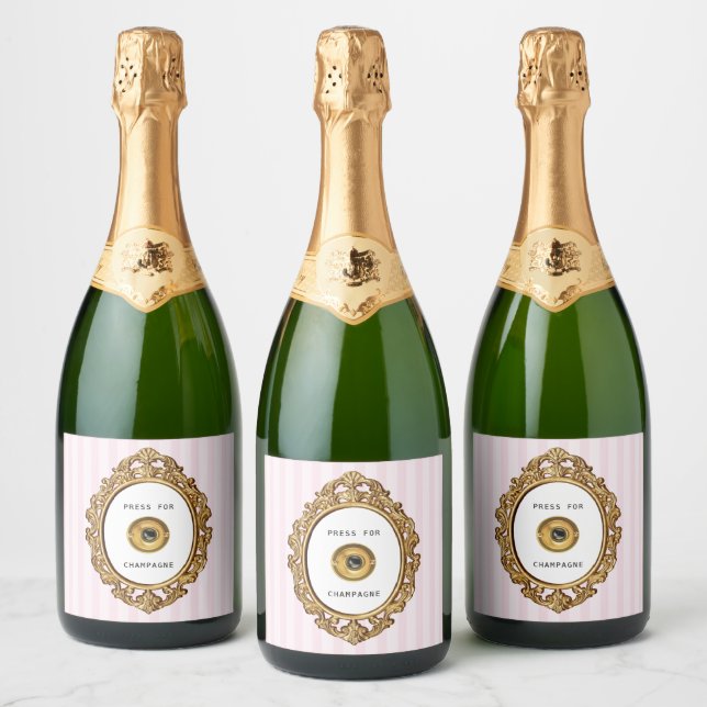 Press for Sparkling Wine |  Pink Stripes Sparkling Wine Label (Bottles)
