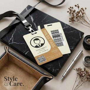 Press ID Card with Photo and QR Code Safe Access Badge