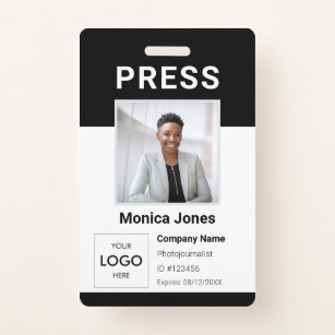 Press Logo Photo Professional Badge ID Badge