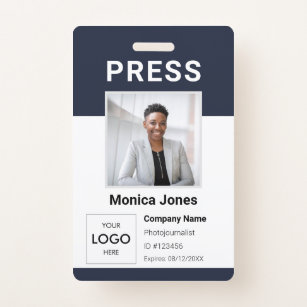 Press Logo Photo QR Code Professional Badge ID Badge