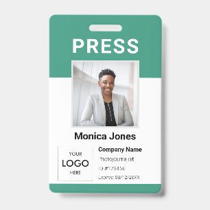 Press Logo Photo QR Code Professional Badge ID Badge