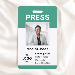 Press Logo Photo QR Code Professional Badge ID Badge