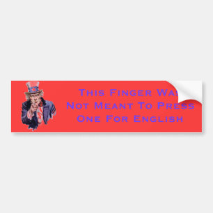 Press One For English Bumper Sticker