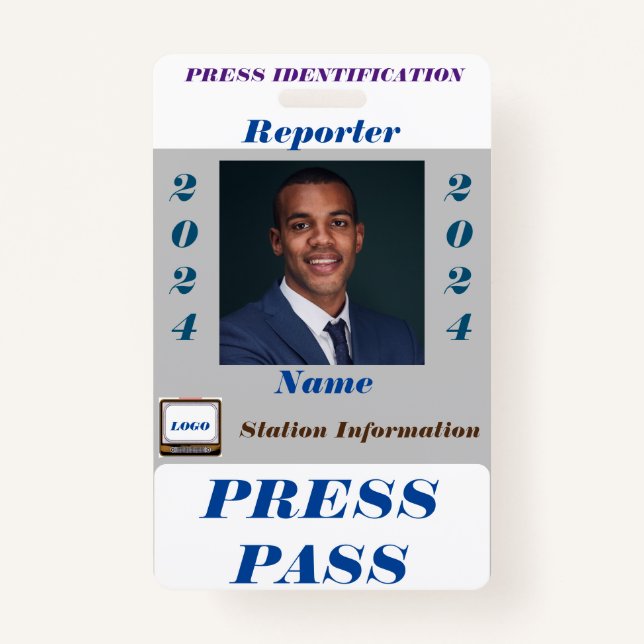Press Pass Badge ID Badge (Front)
