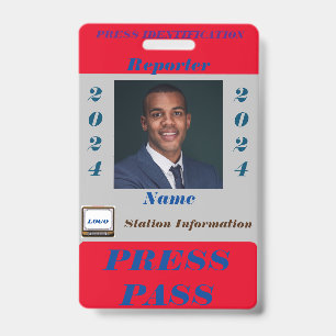 Press Pass Badge ID Badge