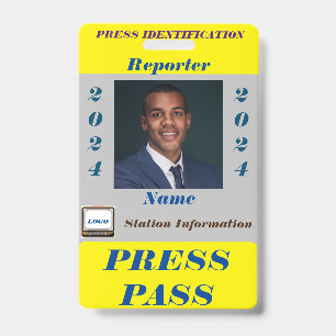 Press Pass Badge ID Badge