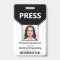 Press Pass Photo and Bar Code ID Badge