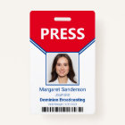 Press Photo Bar Code ID Badge