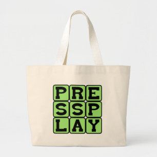 Press Play, Start The Show Large Tote Bag