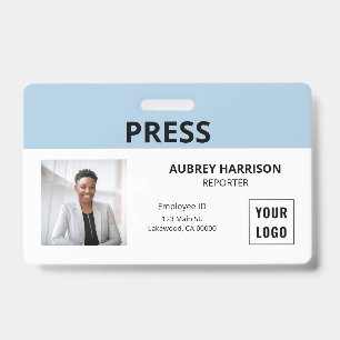 Press Simple Photo ID Badge
