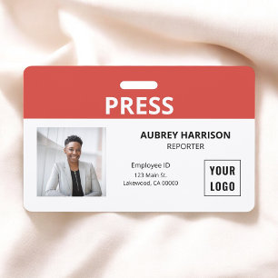Press Simple Photo ID Badge