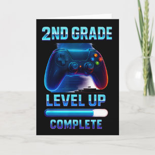 Press Start 2nd Grade Gamer Kids Level Up Fun 2 Card