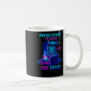 Press Start 2nd Grade Gamer Kids Level Up Fun Coffee Mug