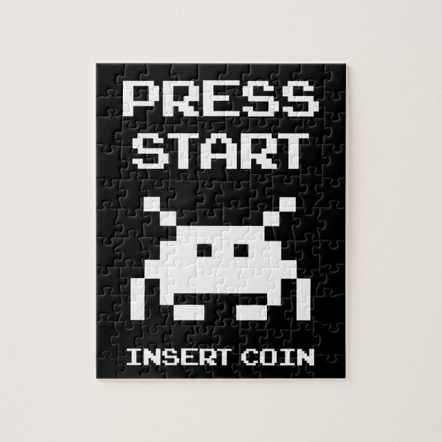 Press Start Insert Coin gamer design Jigsaw Puzzle (Vertical)