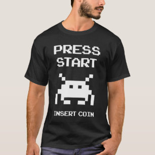Press Start Insert Coin retro gamer T-Shirt