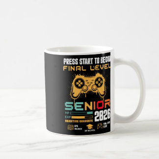 Press Start To Begin Final Level Senior 2026 Gamer Coffee Mug