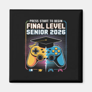 Press Start To Begin Final Level Senior 2026 Gamer Magnet