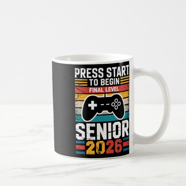 Press Start To Begin Final Level Senior Gamer Vint Coffee Mug (Right)