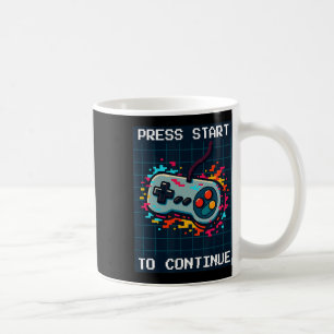 Press Start To Continue Retro Gamer Birthday Tee  Coffee Mug