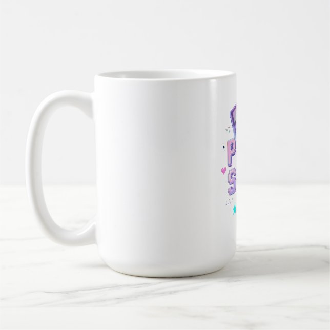 Press Start Y2K Retro Gaming Arcade Chrome 90s Gam Coffee Mug (Left)