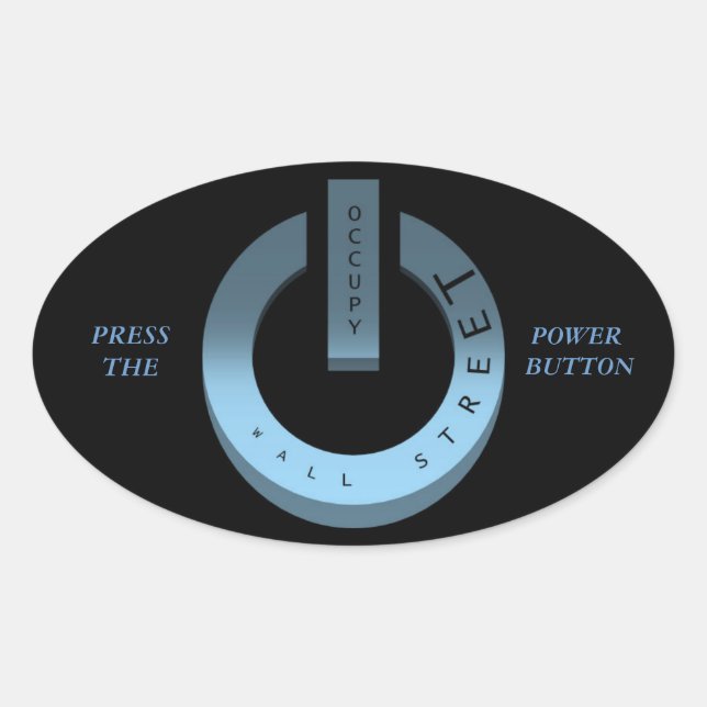 PRESS THE POWER BUTTON OVAL STICKER (Front)
