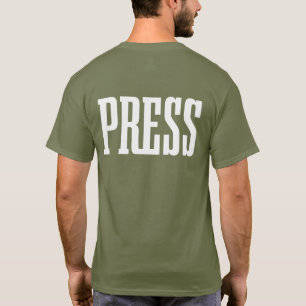 Press Two Sided Reporter Journo Correspondent Crew T-Shirt
