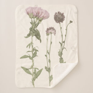 Pressed Blooms - Pink Sherpa Blanket