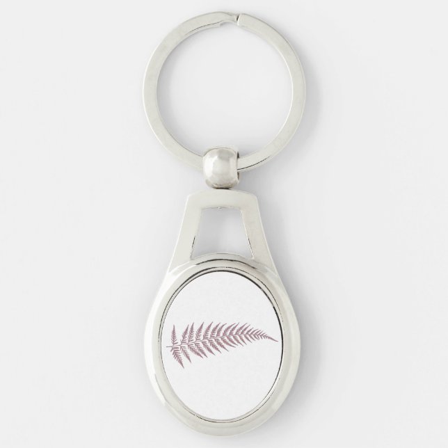 Pressed Botanical Fern Leaf Any Background Colour Key Ring (Front)