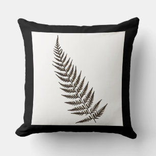 Pressed Botanical Fern Leaf Black & White Cushion
