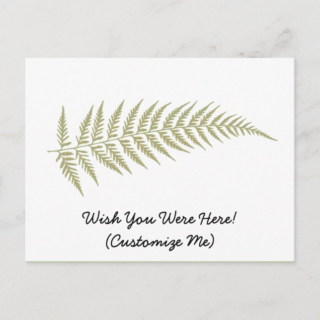 Pressed Botanical Fern Leaf - Choose Any Colour Postcard (Front)