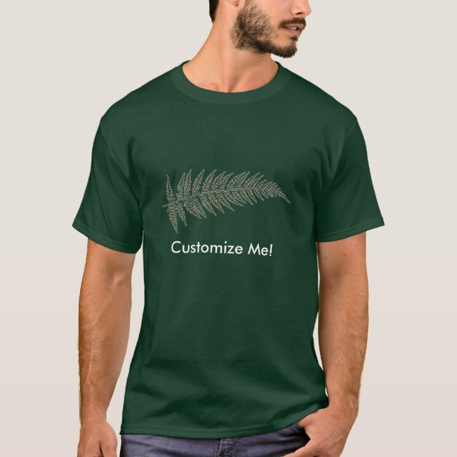 Pressed Botanical Fern Leaf - Match Any Colour T-Shirt (Front)