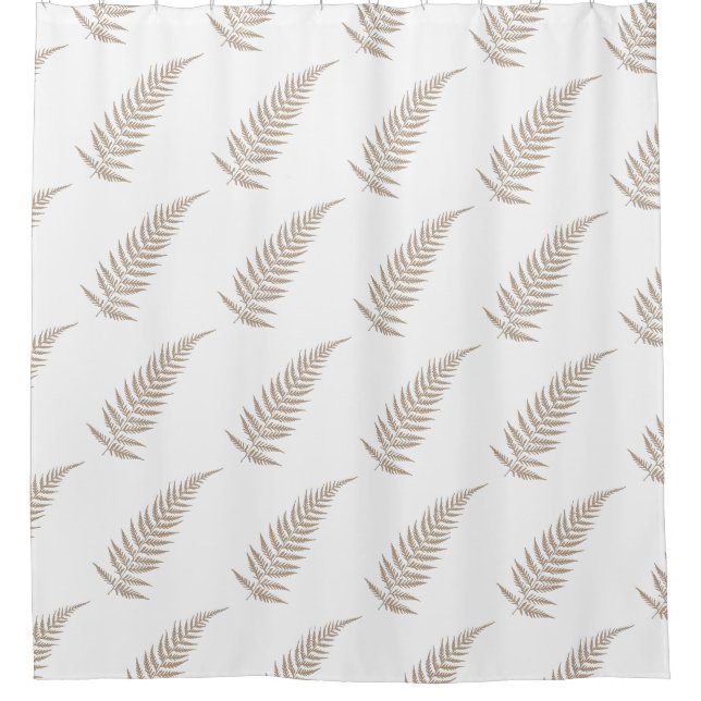 Pressed Botanical Fern Leaf - Mix and Match Colour Shower Curtain (Front)