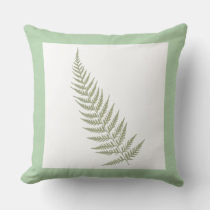Pressed Botanical Fern Leaf Sage Green Cushion