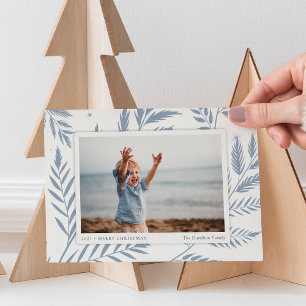 Pressed Botanical Horizontal Photo Holiday Card