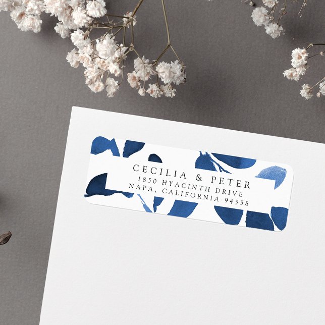 Pressed Botanical Return Address Label | Indigo (Creator Uploaded)