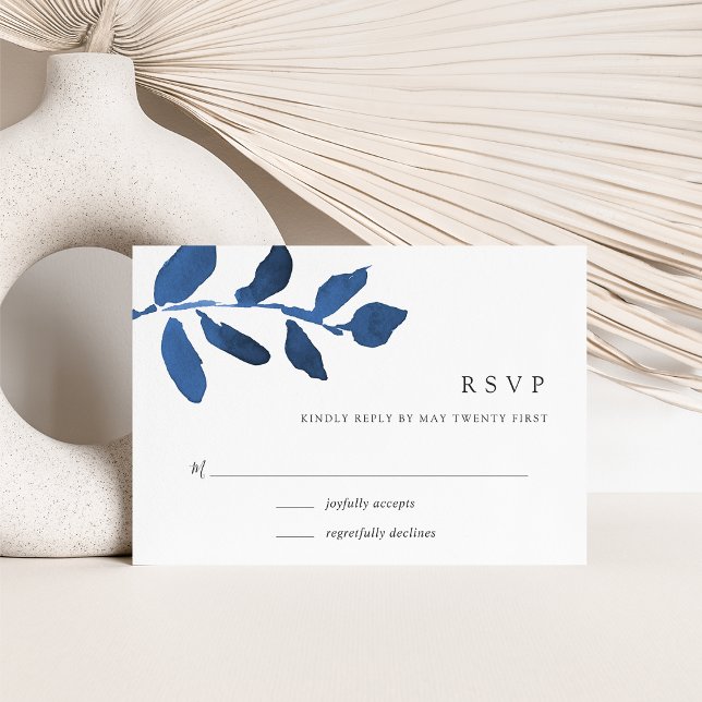 Pressed Botanical RSVP Card | Indigo (Creator Uploaded)