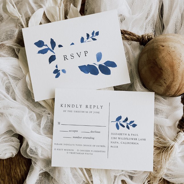 Pressed Botanical RSVP Postcard with Meal Choice (Creator Uploaded)