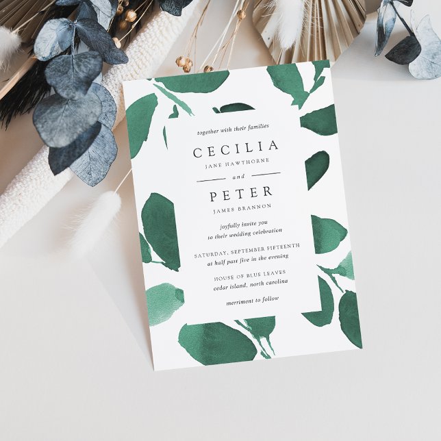 Pressed Botanical Wedding Invitation | Emerald (Creator Uploaded)