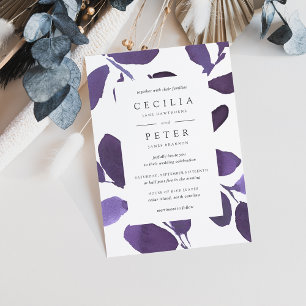 Pressed Botanical Wedding Invitation Violet