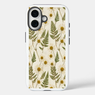Pressed Daisy & Fern Botanical Vintage Herbarium i iPhone 16 Case