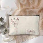 Pressed Floral Bouquet Cosmetic Accessory Pouch<br><div class="desc">This modern,  stylish cosmetic & accessory bag features a beautiful pressed watercolor flower bouquet with the ability to customise your name  The perfect gift for many occasions,  including bridesmaid gifts,  birthdays,  travel gifts,  and more.</div>