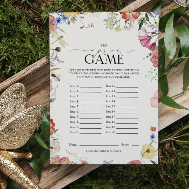 Pressed Floral The Apron Game Bridal Shower Game (Bridal Shower Game!)