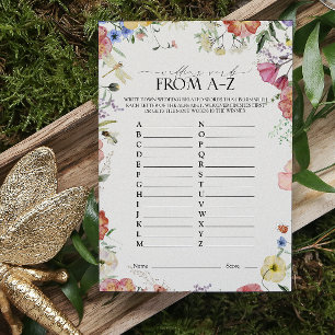 Pressed Floral Wedding Words A-Z Shower Game