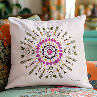 Pressed Flower Art by S. Frigui From the Original Cushion