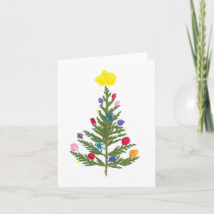 Pressed flower Christmas card