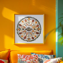 Pressed Flower Mandala l Autumn Botanical Floral