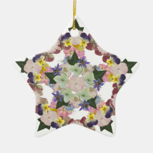 Pressed Flower Pent Ornament