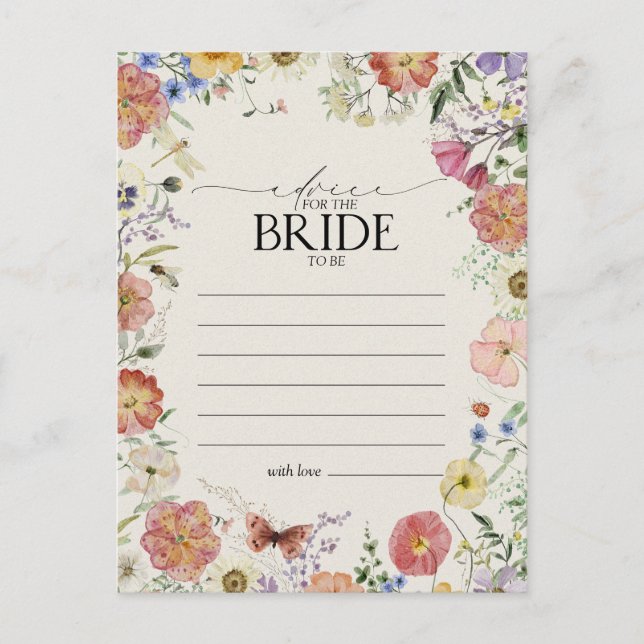 Pressed Flowers Advice To The Bride Postcard (Front)