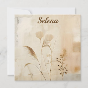 Pressed Flowers and Grass Card