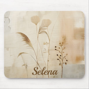 Pressed Flowers and Grass Mouse Pad